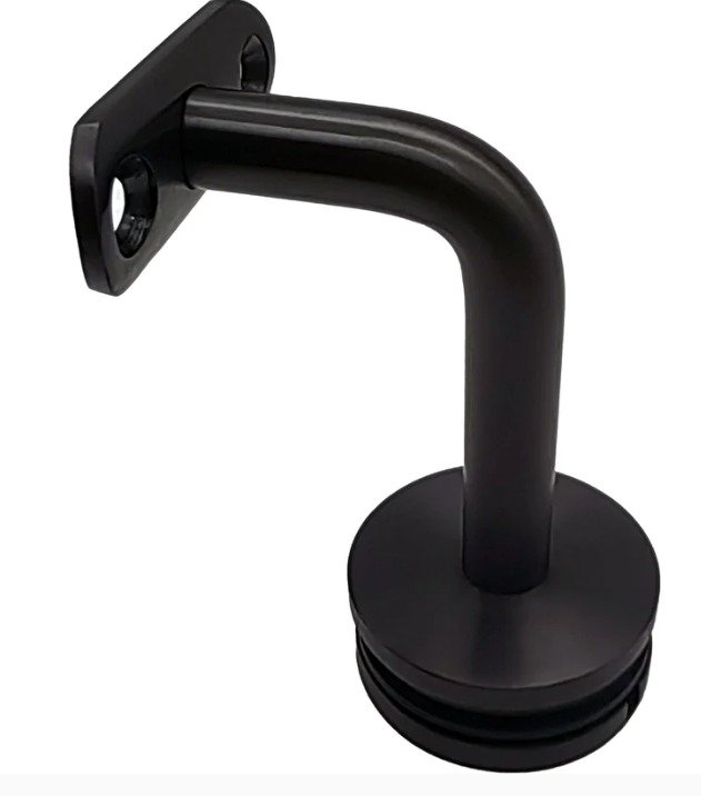 SOPORTE DE PASAMANOS PARA VIDRIO, Dia- 50.0 Mm, Inoxidable Negro Satinado 304SS-PVD