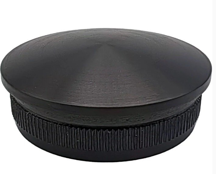 TAPA OVALADA Para PASAMANOS 42,4X1,5 Mm, Inoxidable Negro Satinado 304SS- PVD