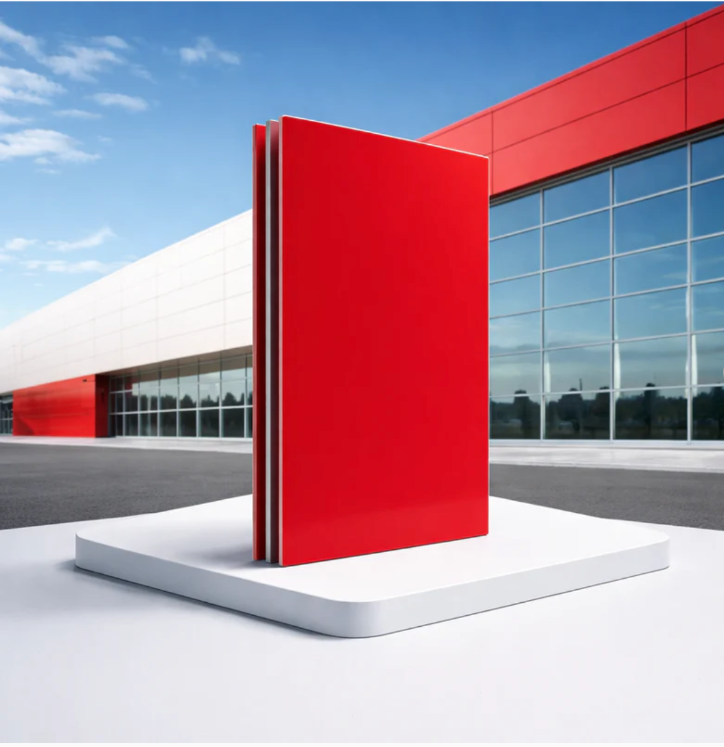 Lámina Alucobond ACM 4Mm PVDF 1.22X2.44M (4X8pies) Panel Revestimiento Exterior De Alta Calidad Color Rojo B037