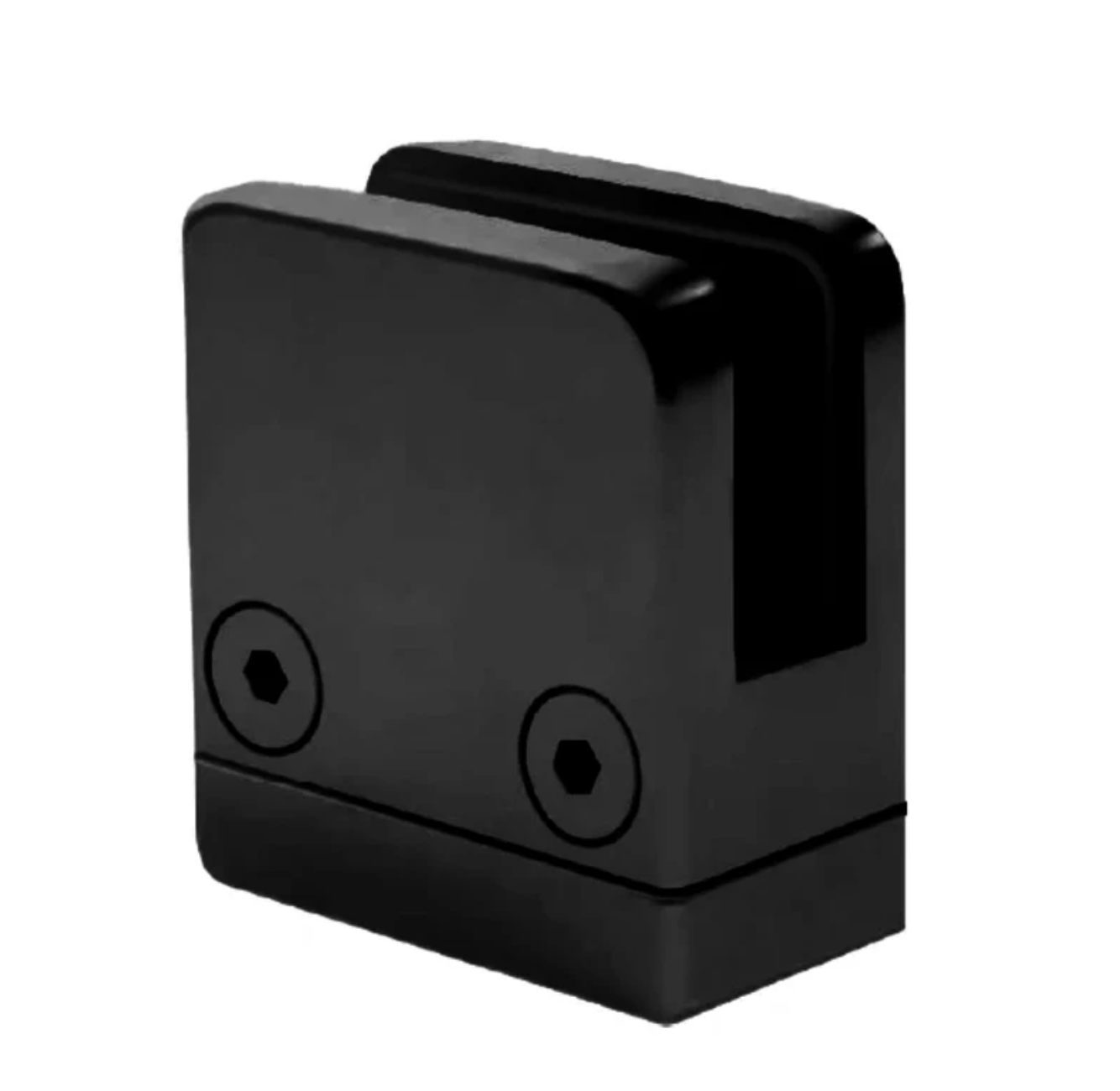 Clip De Vidrio Cuadrado 8-10-12 Mm 46X45mm Inoxidable Negro Satinado 304SS PVD
